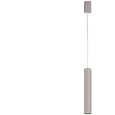 Moderne Pendelleuchte in silber Zylinder schmal Image