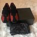 Gucci Shoes | Authentic Silk And Suede Red Black Gucci Drivers | Color: Black/Red | Size: 6.5