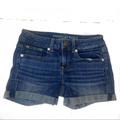 American Eagle Outfitters Shorts | American Eagle Outfitters High Waisted Stretch Jean Shorts Blue Size 2 | Color: Blue | Size: 2