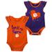 Girls Newborn & Infant Orange/Purple Clemson Tigers Touchdown 2-Pack Bodysuit Set