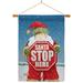 Breeze Decor Santa Stop Here 2-Sided Polyester 40 x 28 in. Flag Set in Blue/Gray/Red | 40 H x 28 W x 1 D in | Wayfair