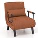 Latitude Run® Daveah Twin or Smaller 23.5" Wide Tight Back Futon Chair Metal in Red/Brown | 33 H x 23.5 W x 31 D in | Wayfair