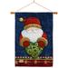 Breeze Decor Santa Holding Joy Heart 2-Sided Polyester 40 x 28 in. Flag Set in Blue/Brown/Red | 40 H x 28 W x 1 D in | Wayfair