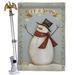 Breeze Decor Let It Snow Happy Snowman 2-Sided Polyester 40 x 28 in. Flag Set in Gray | 40 H x 28 W x 4 D in | Wayfair