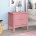Latitude Run® Alegandro 2 - Drawer Nightstand Wood in Pink | 24 H x 24 W x 16 D in | Wayfair EF63B90723F240E0AC9D0EA69480C6FE