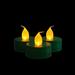 Northlight Seasonal Battery Operated LED Flickering Amber Lighted Christmas Tea Light Candles1.5" in Green | 1.5 H x 1.5 W x 1.5 D in | Wayfair