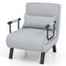 Latitude Run® Daveah Twin or Smaller 23.5" Wide Tight Back Futon Chair Metal in Gray | 33 H x 23.5 W x 31 D in | Wayfair