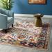 White 96 x 0.5 in Area Rug - Modway Entourage Samira Distressed Vintage Floral Persian Medallion Area Rug in Multicolored Polypropylene | Wayfair