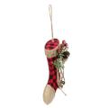 Northlight Seasonal 5.75" Plaid & Burlap Christmas Stocking Ornament Fabric in Red | 5.75 H x 5 W x 1.5 D in | Wayfair NORTHLIGHT SH27142