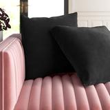 Willa Arlo™ Interiors Batchelder Square Velvet Pillow Cover Velvet in Black | 18 H x 18 W x 1 D in | Wayfair 06913AE8A1424182A56411DE80FB7B61