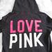 Pink Victoria's Secret Tops | 2/$35 Pink Vs Everyday Lounge Black Zip Hoodie | Color: Black/Pink | Size: S