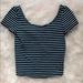 American Eagle Outfitters Tops | American Eagle Black White Striped Crop Top Xs | Color: Black/White | Size: Xs