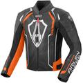 Arlen Ness Track Giacca in pelle moto, nero-arancione, dimensione 52