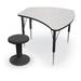 MooreCo Shapes Desk & Short Grow Stool Single Desk & Chair Set Wood/Laminate in Brown | Wayfair 48538-2-04