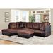 Brown Reclining Sectional - Ebern Designs Alantis 103.5" Wide Corner Sectional w/ Ottoman Faux Leather/Microfiber/Microsuede | Wayfair