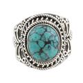 Sky Dome,'Reconstituted Turquoise Cabochon and Sterling Silver Ring'