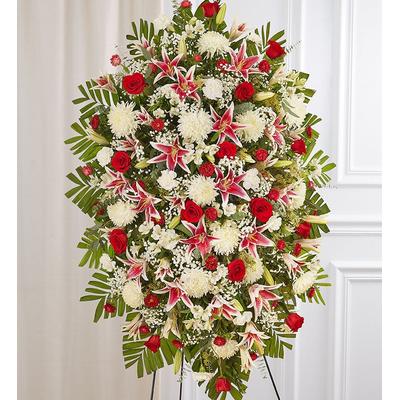 1-800-Flowers Flower Delivery Red Rose & Lily Standing Spray Xl | Happiness Delivered To Their Door