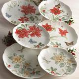 Lenox Butterfly Meadow® 18-piece Holiday Dinnerware Set Porcelain/Ceramic in Green/Red | Wayfair 880091