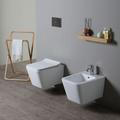 Coppia Di Sanitari Sospesi In Ceramica Rimless Rock - Bianco