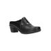 Wide Width Women's Cynthia Slide by Easy Street in Black Croco (Size 7 1/2 W)