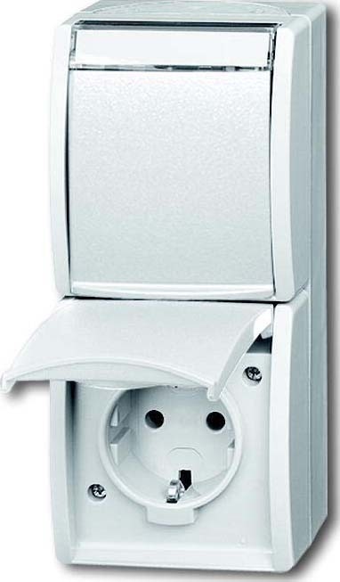 Busch-Jaeger Steckdose 2fach senkrecht 20-02 EWN-54 2CKA002084A0714 Image