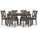 Beachcrest Home™ Ishani 7 - Piece Dinning Set Wood/Upholstered in Brown/Gray | Wayfair 7070356C67334B21AD28F5FBA644B9F8