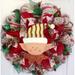 The Holiday Aisle® Santa Christmas Elf Wreath Burlap/Deco Mesh in Green/Red/White | 24 H x 24 W x 6 D in | Wayfair 18CA358DEBD942CC92561753F2D94321