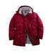 Men's Big & Tall Boulder Creek Fleece-Lined Parka with Detachable Hood and 6 Pockets by Boulder Creek in Rich Burgundy (Size 6XL) Coat