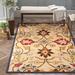 Blue/Brown 48 x 0.39 in Area Rug - Birch Lane™ Arden Floral Handmade Tufted Wool Ivory/Denim/Red Area Rug Wool | 48 W x 0.39 D in | Wayfair