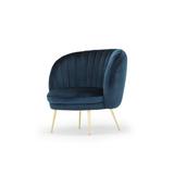 Barrel Chair - Etta Avenue™ Teo 32" Wide Velvet Barrel Chair Velvet in Blue | 32 H x 32 W x 31 D in | Wayfair 180568