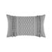 Dakota Fields Chasity Embroidered Oblong Cotton Geometric Throw Pillow Polyester/Polyfill/Cotton in Gray/White | 12 H x 20 W x 5 D in | Wayfair