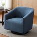 Barrel Chair - AllModern Donovan Upholstered Swivel Barrel Chair Polyester/Fabric in Blue | 29.5 H x 30 W x 32.25 D in | Wayfair