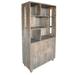 Loon Peak® 78" H x 38" W Solid Wood Geometric Bookcase Wood in Brown/Gray | 78 H x 38 W x 16 D in | Wayfair 5054C4F996BD441B807581D14F2BB403