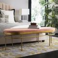 AllModern Kinzie Bench Wood/Upholstered/Velvet/Fabric in Pink | 20 H x 63 W x 22 D in | Wayfair 10604CD233C047BEB7D7F9964CCD4C31