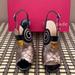 Kate Spade Shoes | Kate Spade Multi-Color Owl Design Open Toe Heels | Color: Black/Gold | Size: 6.5
