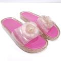 Kate Spade Shoes | Kate Spade Flower Pink Glitter Jelly Slides Sz 7 | Color: Pink/Silver | Size: 7