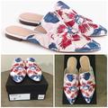 J. Crew Shoes | J.Crew Embroidered Ingalls Floral Marina Mule6.5 | Color: Blue/Red | Size: 6.5