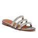 Coach Shoes | Coach Isa Stud Metallic Leather Slide Sandal Nwt | Color: Silver | Size: 8