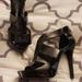 Jessica Simpson Shoes | Jessica Simpson Zipper-Back Sandal Stiletto, Black | Color: Black/Silver | Size: 10