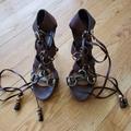 Gucci Shoes | Gucci Lace-Up Heels | Color: Brown | Size: 9.5