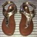 Michael Kors Shoes | Girls Michael Kors T-Strap Sandals Gold | Color: Gold | Size: 13g