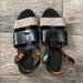 Madewell Shoes | Madewell Black Leather Cream Spotted Strap Sandal | Color: Black/White | Size: 6