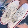 Converse Shoes | Converse White Slip On | Color: Red/White | Size: 7