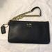 Coach Bags | Coach Black Pebble Leather Wristlet | Color: Black/Gold | Size: 7.25”X4”