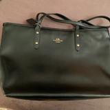 Coach Bags | Coach Genuine Leather Tote Bag | Color: Black | Size: Os