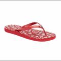 Coach Shoes | Coach-Floral Flip Flops | Color: Red | Size: 6