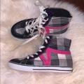 Vans Shoes | Girls Plaid High-Top Vans | Color: Black/Pink | Size: 2g