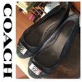 Coach Shoes | Coach Black Snake Print Flats ~ London Glitter | Color: Black/Silver | Size: 7