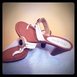 Coach Shoes | Coach Leather Sandals | Color: White | Size: 5.5 B But Can Fit A Narrow Foot 6 Or 6.5