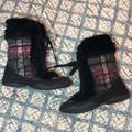 Coach Shoes | Coach Jennie Plaid Fur Boots | Color: Black/Red | Size: 8
